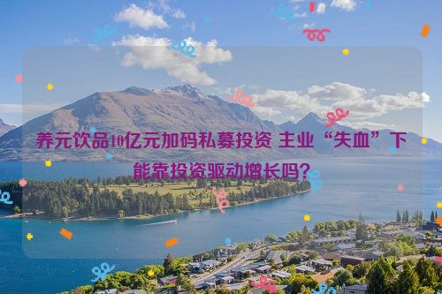 养元饮品10亿元加码私募投资 主业“失血”下能靠投资驱动增长吗？